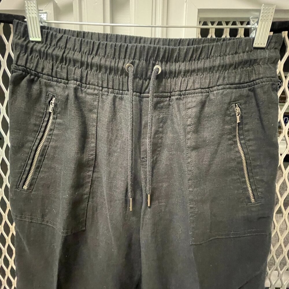 ATHLETA Cabo Linen Wide Leg Black Pant